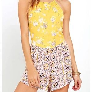Billabong Yellow Floral Romper NWT